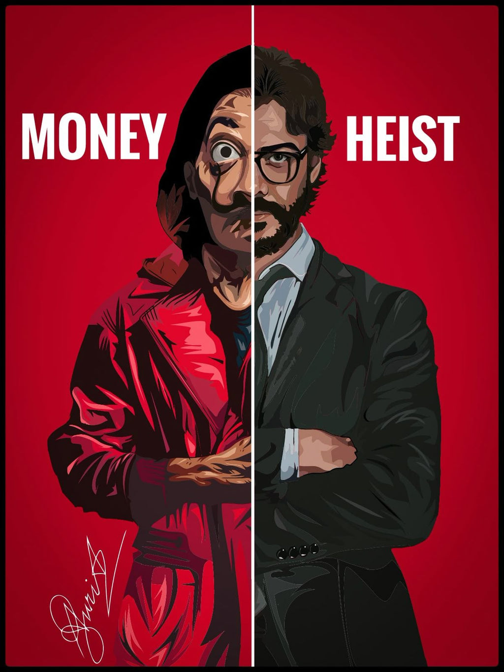 Money Heist in Half Poster