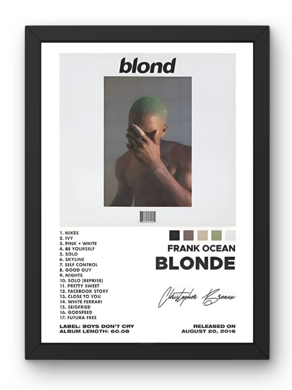 Frank Ocean "Blonde" Album Poster