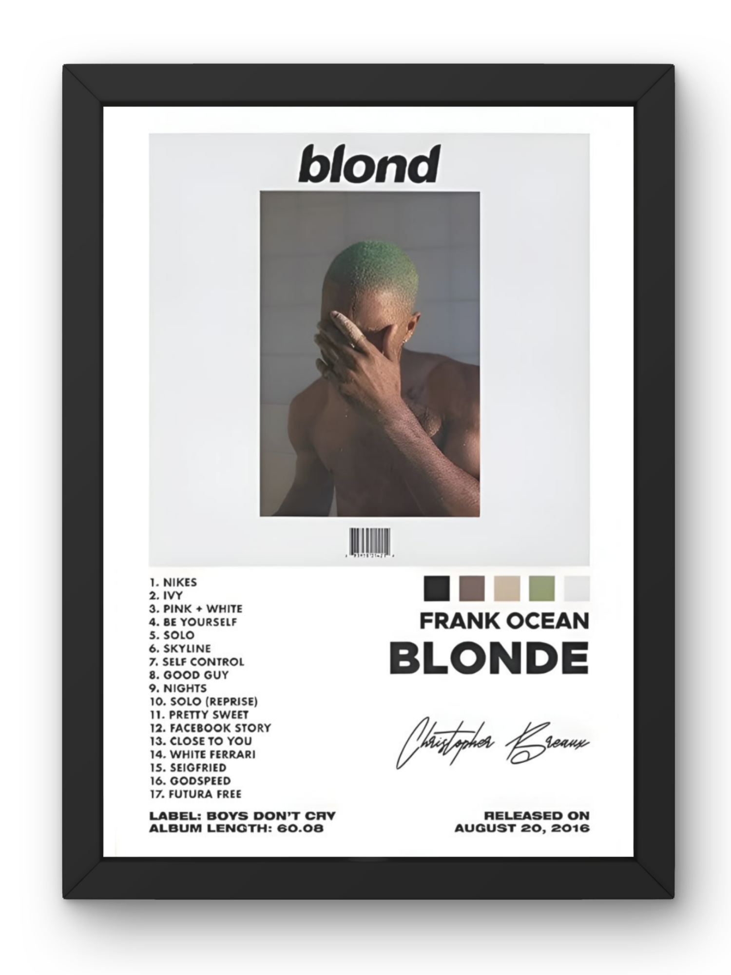 Frank Ocean "Blonde" Album Poster