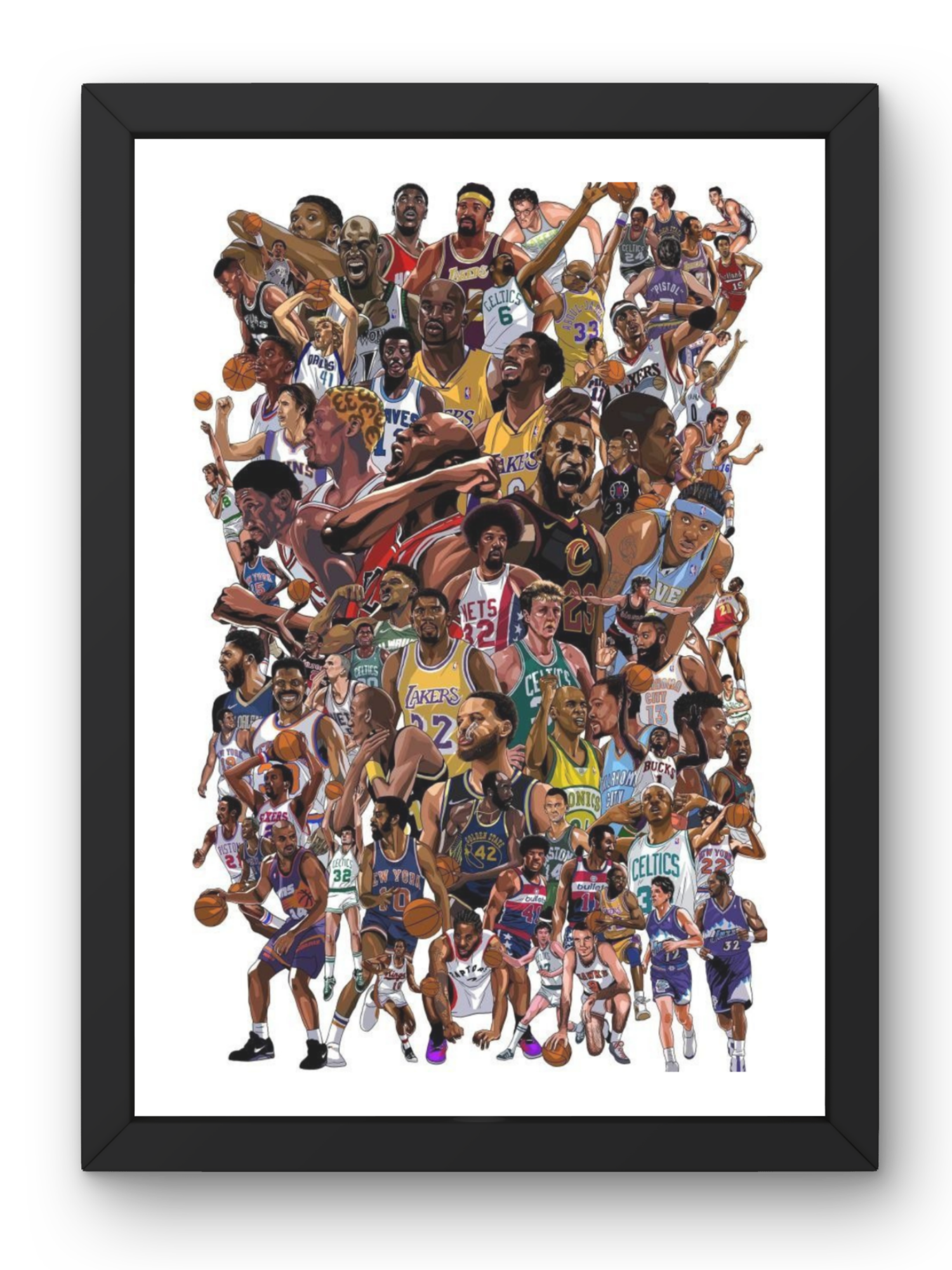 Historical Basketball Legends Poster