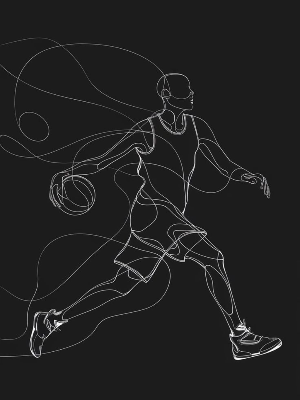 Geometrical Basketball Art Poster
